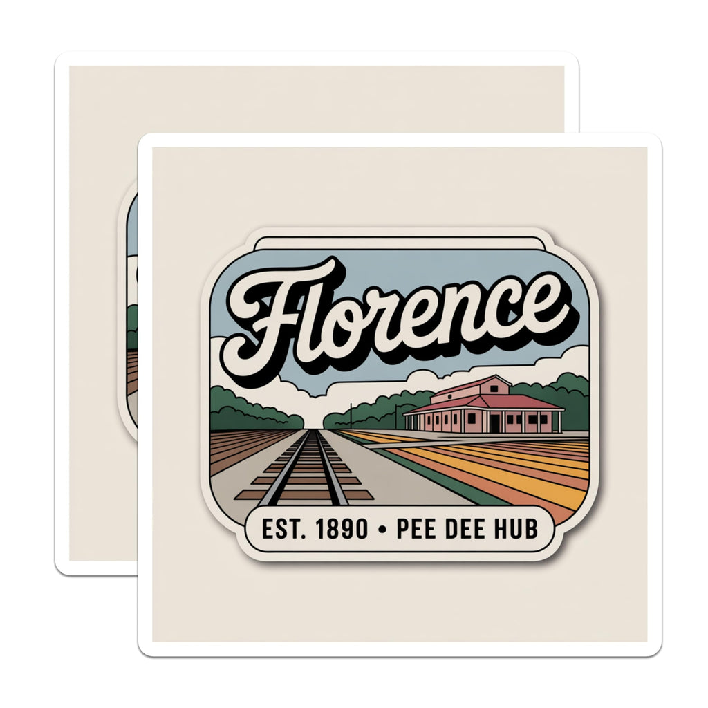 (2 Pack) Florence SC Magnets - Pee Dee Hub - South Carolina Travel Souvenir - 5" On Longest Side - Premium Magnet - for Cars, Refrigerators, Toolboxes, Lockers - Made in USA - MAG17940