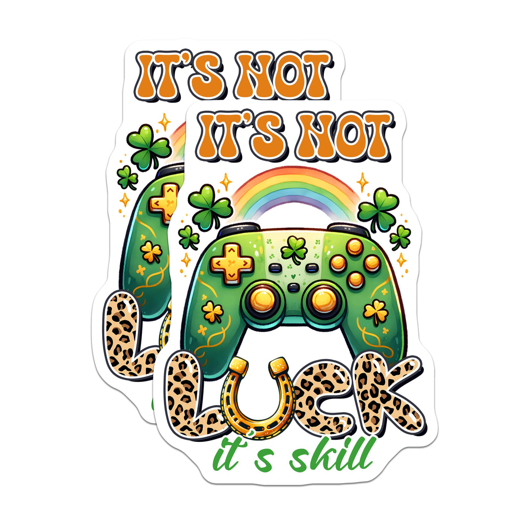 (2 Pack) St Patricks Day Gamer Magnets - Controller Skill Quote - Funny Gaming Player Refrigerator Decor - 5 Inches On Longest Side - Thick Durable Magnet - Made in USA - MAG38377