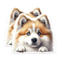(2 Pack) Pomsky Dog Magnets - Cute Puppy Art - Fridge Office Decor - 5" On Longest Side - Premium Magnet - for Cars, Refrigerators, Toolboxes, Lockers - Made in USA - MAG15904
