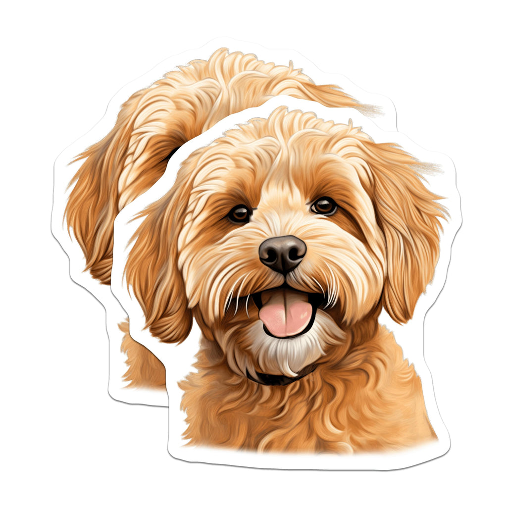 (2 Pack) Goldendoodle Magnets - Cute Dog Lover Fridge Decor - Pet Parent Accessory - 5 Inches On Longest Side - Thick Durable Magnet - Made in USA - MAG29793