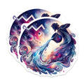 (2 Pack) Aquarius Zodiac Magnets - Cosmic Astrology Home Decor - Water Bearer Birthday Jan Feb - 5 Inches On Longest Side - Thick Durable Magnet - Made in USA - MAG37255