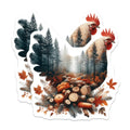(2 Pack) Rooster Scene Magnets - Farmhouse Decor - Autumn Forest Fridge Magnets - 5" On Longest Side - Premium Magnet - for Cars, Refrigerators, Toolboxes, Lockers - Made in USA - MAG16360