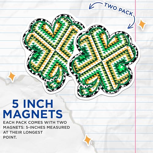 (2 Pack) St. Patrick's Day Decor Magnet - 5" On Longest Side - Sticks to Smooth Flat Surfaces - Made in USA - MAG9850