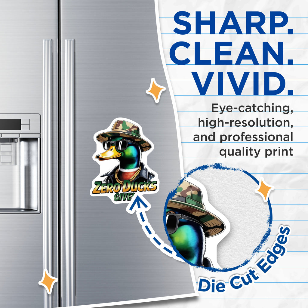 (2 Pack) Zero Ducks Given Funny Magnets - Cool Duck Meme - Sarcastic Refrigerator Office Decor Magnets - 5 Inches On Longest Side - Thick Durable Magnet - Made in USA - MAG39318