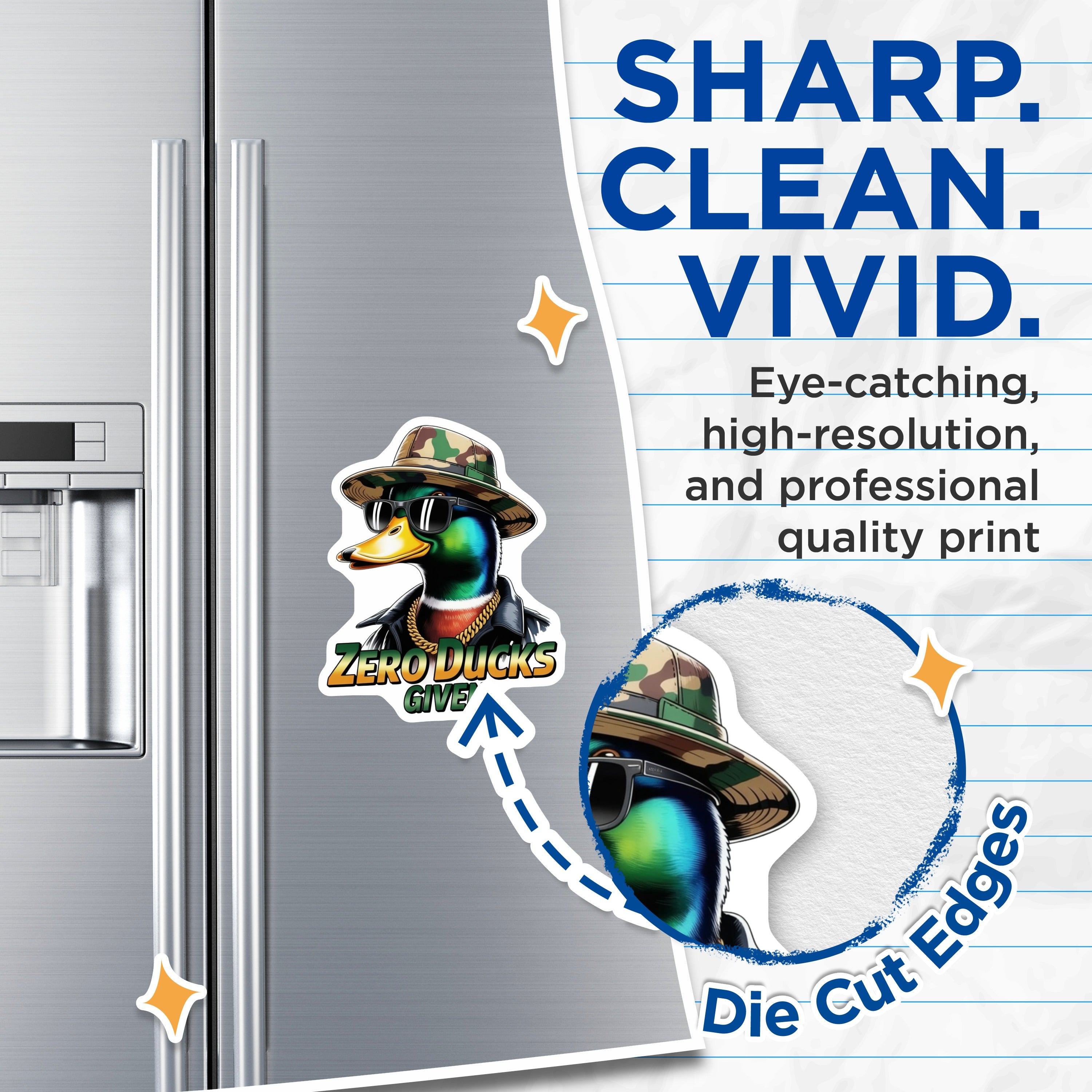 (2 Pack) Zero Ducks Given Funny Magnets - Cool Duck Meme - Sarcastic Refrigerator Office Decor Magnets - 5 Inches On Longest Side - Thick Durable Magnet - Made in USA - MAG39318