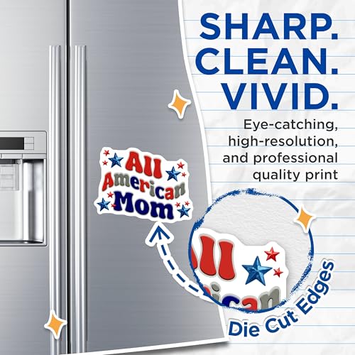(2 Pack) All American Mom Magnets - American Pride - Patriotic Decor for Home and Kitchen - 5" On Longest Side - for Cars, Fridges, Toolboxes - Made in USA - MAG7446