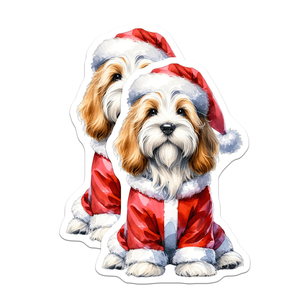 (2 Pack) Santa Dog Magnets - Christmas Puppy Decor - Havanese Pet Lover Animal Art - 5 Inches On Longest Side - Thick Durable Magnet - Made in USA - MAG29986