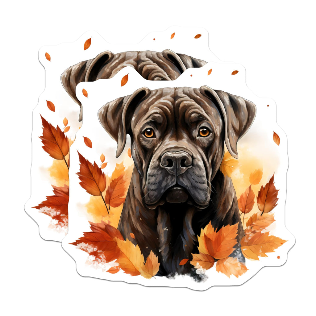 (2 Pack) Cane Corso Magnets - Autumn Dog Decor - Fall Pet Lover Art - Kitchen Refrigerator Accent - 5 Inches On Longest Side - Thick Durable Magnet - Made in USA - MAG28085