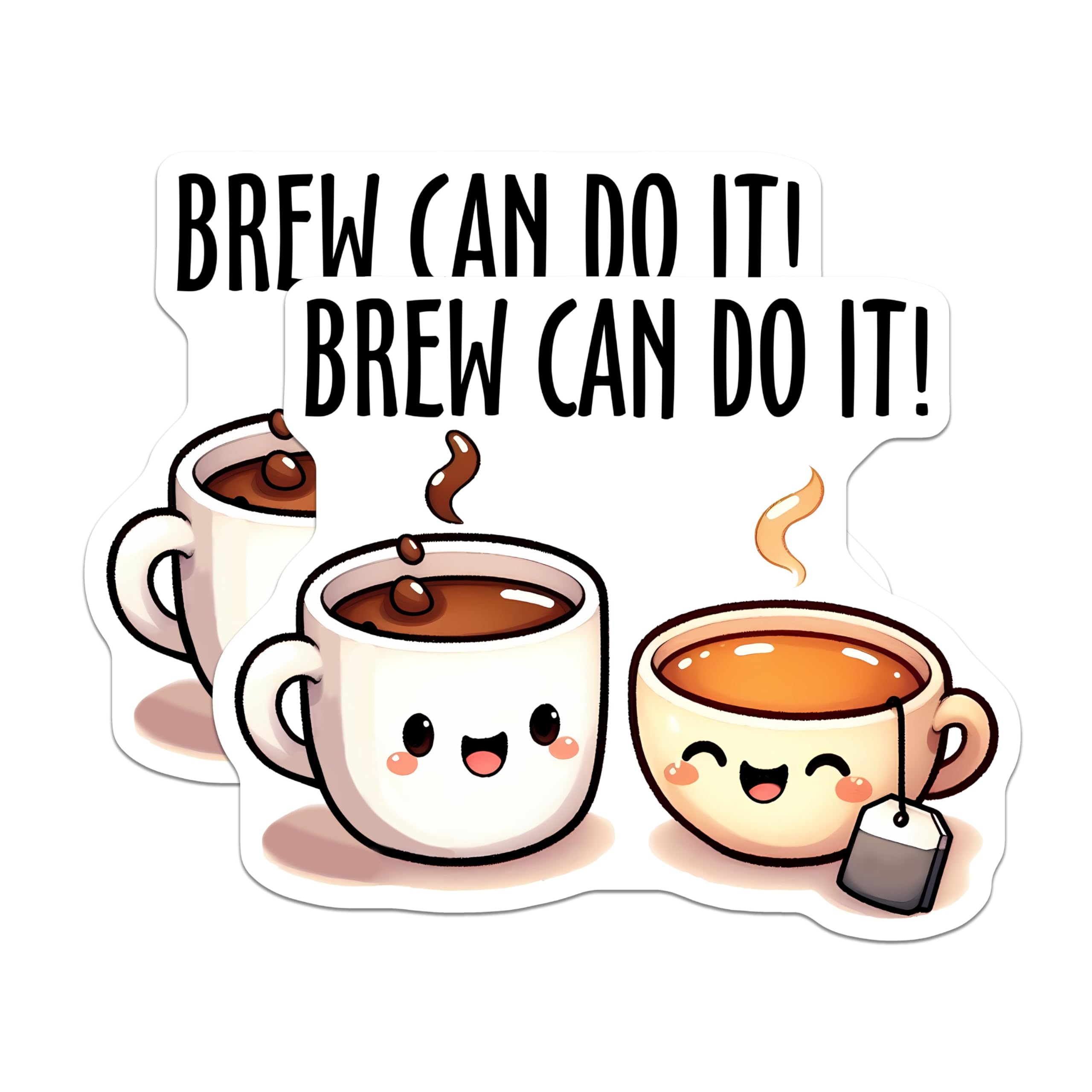 (2 Pack) Brew Can Do It Magnets - Cute Coffee and Tea Magnets - Fun Kitchen Decor - 5" On Longest Side - for Cars, Refrigerators, Toolboxes, Lockers - Made in USA BMCS3280