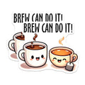 (2 Pack) Brew Can Do It Magnets - Cute Coffee and Tea Magnets - Fun Kitchen Decor - 5" On Longest Side - for Cars, Refrigerators, Toolboxes, Lockers - Made in USA BMCS3280
