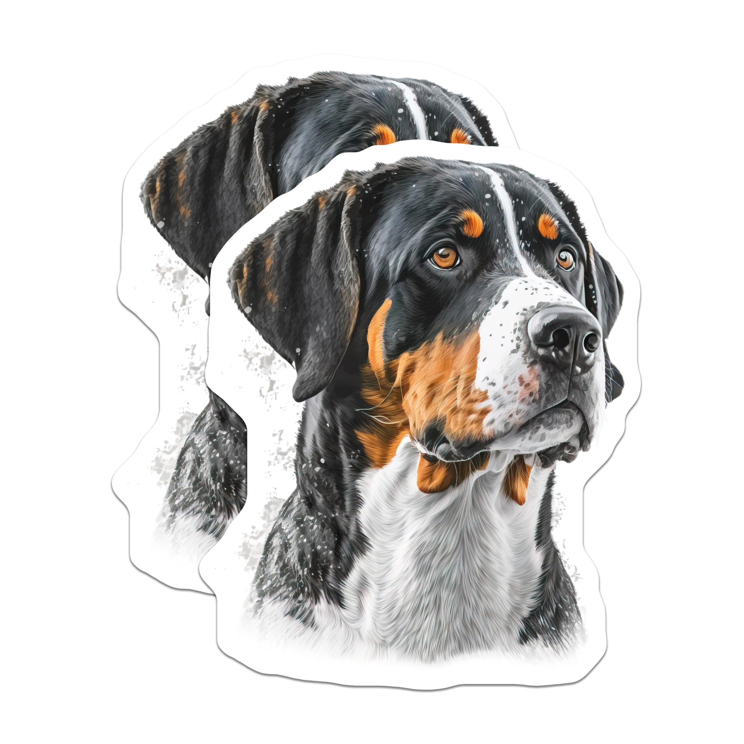 (2 Pack) Greater Swiss Mountain Dog Magnets - Bernese Mountain Dog Art - Sennenhund Pet Lover Decor - 5 Inches On Longest Side - Thick Durable Magnet - Made in USA - MAG30503