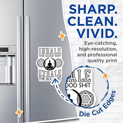 (2 Pack) Inhale The Good Shit Magnets Magnets - Exhale The Bullshit - Funny Yoga Quote - 5" On Longest Side - Made in USA - Sticks to Refrigerators & Metal Surfaces - MAG8914