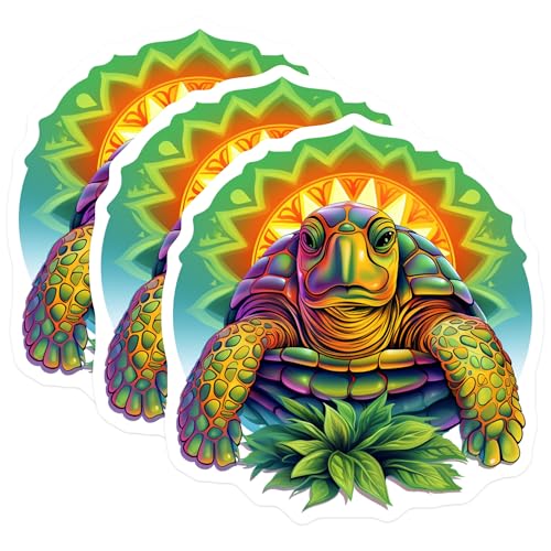 (3 Pack) Turtle Decals - Laptop Decals - Sea Turtle Stickers - 3 Inches On Longest Side - Easy Peel & Apply - Made in USA - 3MCS2842