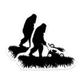 (2 Pack) Bigfoot Mowing Magnets - Funny Sasquatch Yard Work Decor - Mythical Creature Lawn Care Accessory - 5 Inches On Longest Side - Thick Durable Magnet - Made in USA - MAG21944
