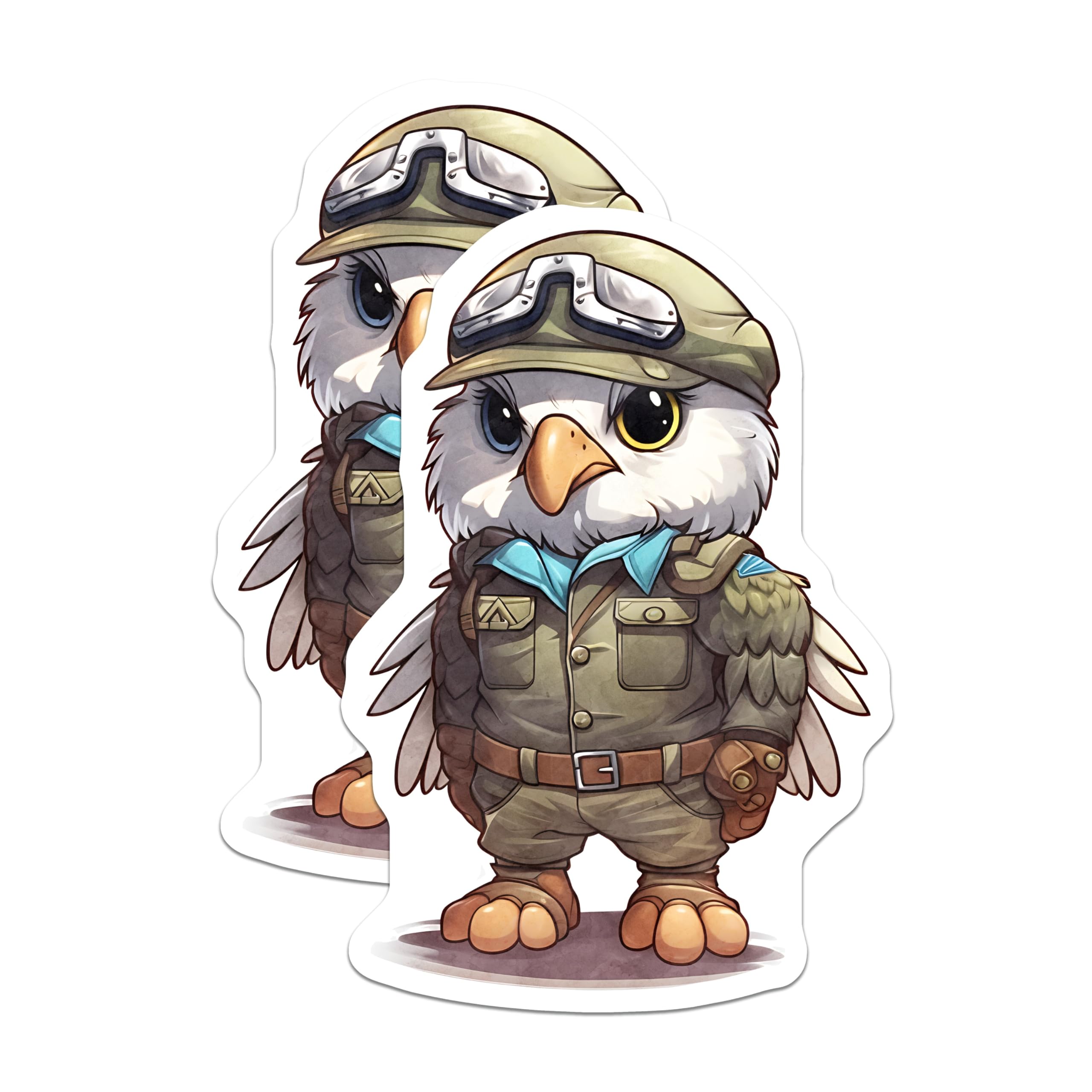 (2 Pack) Owl Pilot Magnets - Cute Animal Art - Aviator Decor - 5" On Longest Side - Premium Magnet - for Cars, Refrigerators, Toolboxes, Lockers - Made in USA - MAG16946