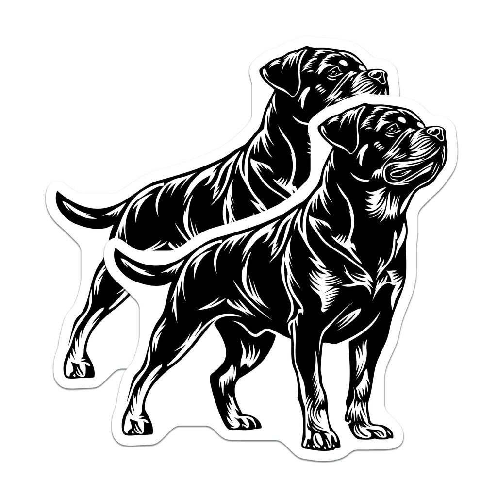 (2 Pack) Rottweiler Magnets - Dog Breed Art - Pet Lover Fridge Decor for Dog Moms Dads - 5 Inches On Longest Side - Thick Durable Magnet - Made in USA - MAG37120
