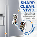 (2 Pack) Dapper Dog Magnets - Whimsical Terrier Art with Glasses - Cute Gentleman Pup Fridge Decor Accessories - 5 Inches On Longest Side - Thick Durable Magnet - Made in USA - MAG26013