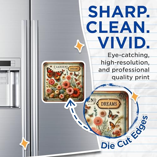 (2 Pack) Garden Dreams Magnets - Floral Butterfly Magnets - Inspirational Garden Magnets - 5" On Longest Side - for Cars, Fridges, Toolboxes - Made in USA - MAG6696