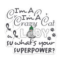 (2 Pack) Crazy Cat Lady Magnets - Funny Cat Lover Fridge Magnet - Pet Mom Superpower Saying - Quirky Kitchen Decor - 5 Inches On Longest Side - Thick Durable Magnet - Made in USA - MAG38863