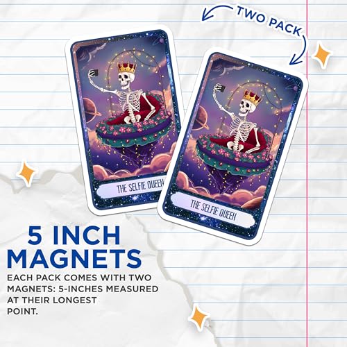 (2 Pack) Funny Skeleton Decoration Magnet - 5" On Longest Side - Sticks to Smooth Flat Surfaces - Made in USA - MAG10030
