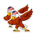 (2 Pack) Dabbing American Eagle Magnets - USA Flag Bandana Dab Meme - Patriotic Bird Refrigerator Locker Vehicle Accent - 5 Inches On Longest Side - Thick Durable Magnet - Made in USA - MAG24119