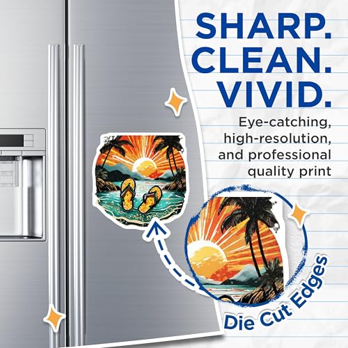 (2 Pack) Tropical Beach Magnets Magnets - Vacation Vibes - 5" On Longest Side - Made in USA - Sticks to Refrigerators & Metal Surfaces - MAG9317