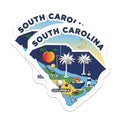 (2 Pack) South Carolina Magnets - State Pride Decor - Palmetto State Souvenir - 5" On Longest Side - Premium Magnet - for Cars, Refrigerators, Toolboxes, Lockers - Made in USA - MAG18076