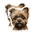 (2 Pack) Yorkie Dog Magnets - Cute Fluffy Pet Art - Dog Mom Fridge Decor - Animal Lover Kitchen Magnet - 5 Inches On Longest Side - Thick Durable Magnet - Made in USA - MAG29900