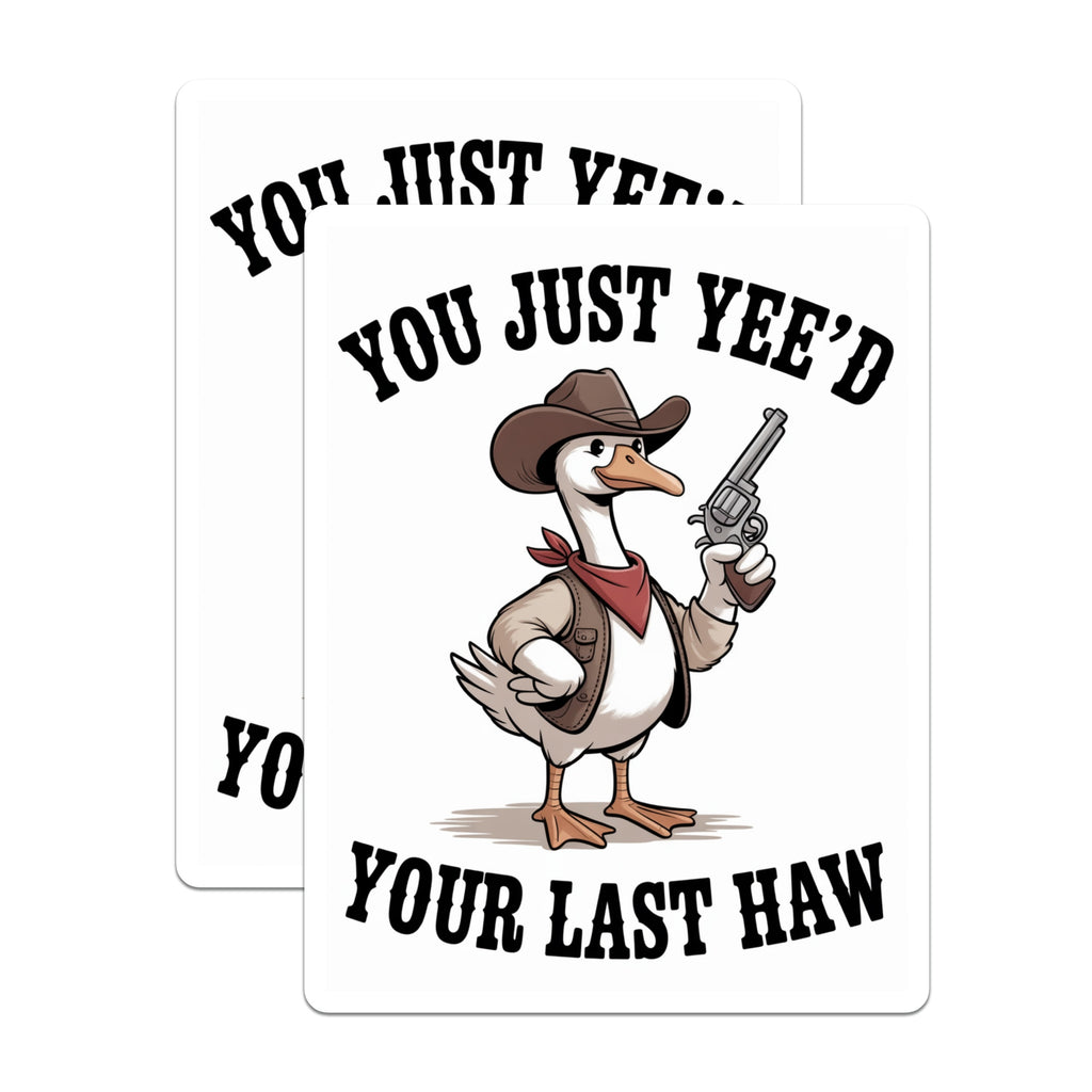 (2 Pack) Funny Goose Magnets - Cowboy Meme Humor - Yee Haw Western Fridge Magnets - 5 Inches On Longest Side - Thick Durable Magnet - Made in USA - MAG36878