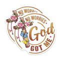 (2 Pack) No Worries God Got Me Magnets - Inspirational Christian Faith Decor - Religious Refrigerator Accent - 5 Inches On Longest Side - Thick Durable Magnet - Made in USA - MAG30264