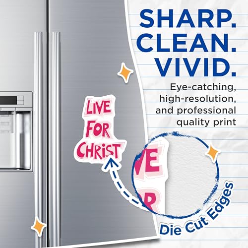 (2 Pack) Live for Christ Magnets Magnets - Inspirational Quotes - Christian Home Decor - 5" On Longest Side - Made in USA - Sticks to Refrigerators & Metal Surfaces - MAG8943