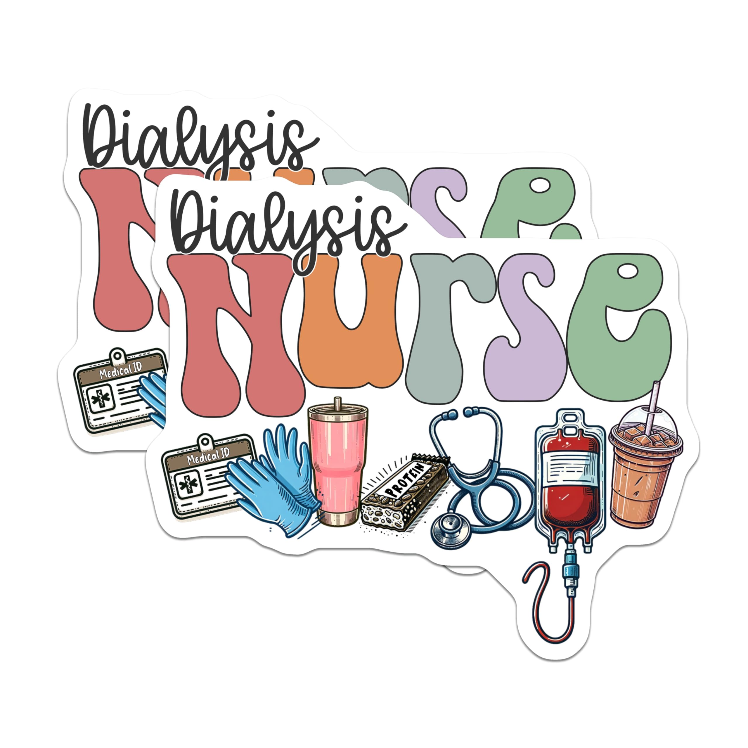 (2 Pack) Dialysis Nurse Magnets - RN Healthcare Heroes Appreciation - Nephrology Medical Staff Decor - Kidney Care Essential - 5 Inches On Longest Side - Thick Durable Magnet - Made in USA - MAG21956