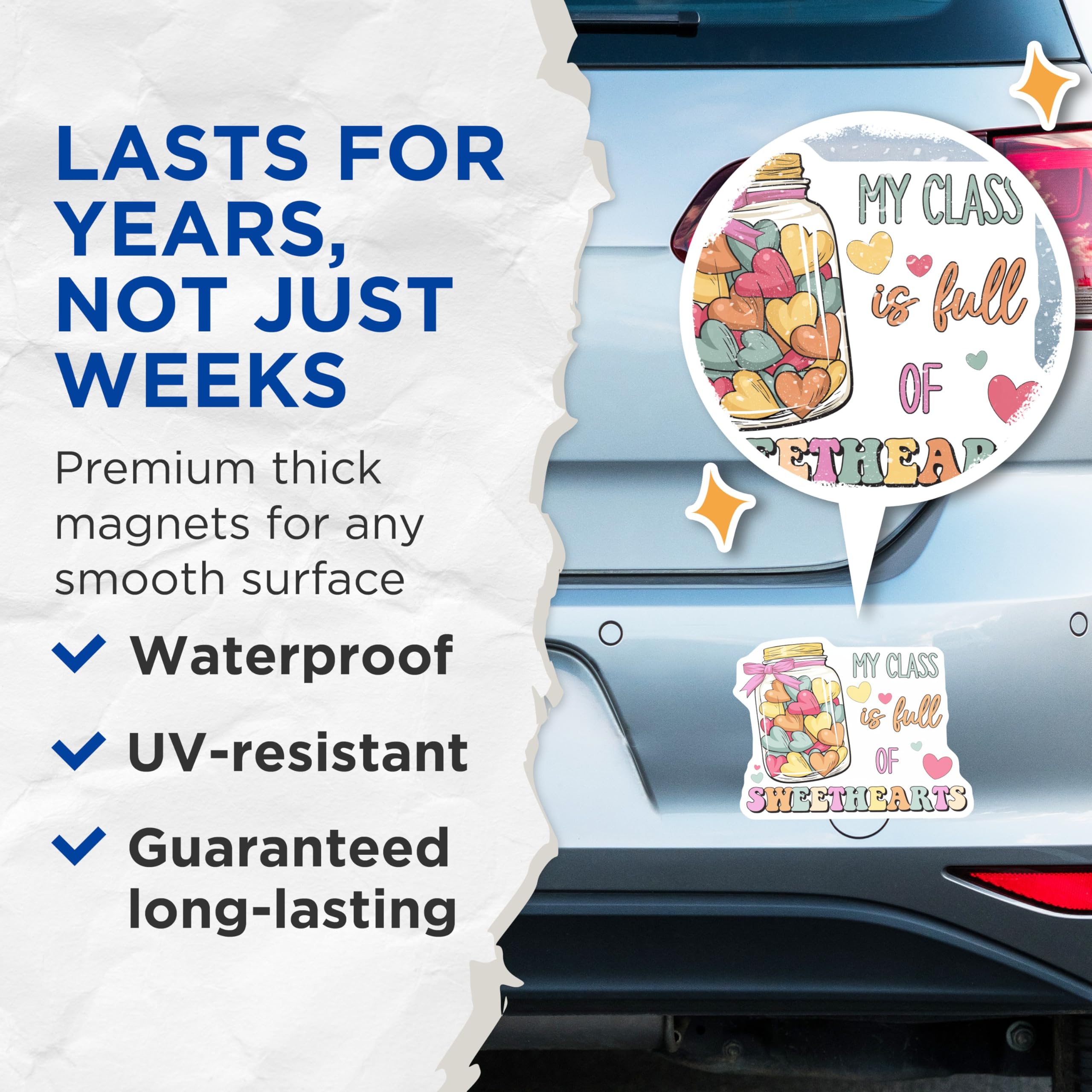 (2 Pack) My Class Sweethearts Magnets - Teacher Appreciation - Classroom Decor - 5" On Longest Side - Premium Magnet - for Cars, Refrigerators, Toolboxes, Lockers - Made in USA - MAG18748