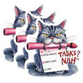 (3 Pack) Funny Cat Decals - Lazy Cat Meme - Tasks Nah to Do List Sticker - 3 Inches On Longest Side - Easy Peel & Apply - Made in USA - 3MCS7326