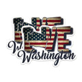 (2 Pack) Washington Love State Magnets - WA State USA Flag - Choose from 50 States - 5" On Longest Side - Premium Magnet - for Cars, Refrigerators, Toolboxes, Lockers - Made in USA - MAG1453