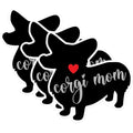 (3 Pack) Corgi Mom Decals - Corgi Lover - Dog Breed Decal - 3 Inches On Longest Side - Easy Peel & Apply - Made in USA - 3MCS1330