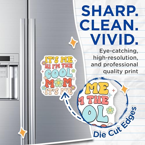 (2 Pack) Cool Mom Magnets Magnets - Fun Refrigerator Accessories - Cute Kitchen Decor - 5" On Longest Side - Made in USA - Sticks to Refrigerators & Metal Surfaces - MAG8919