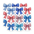 (2 Pack) Red White Blue Bows Magnets - Patriotic Decor - July 4th Refrigerator Decorations - Memorial Day - 5 Inches On Longest Side - Thick Durable Magnet - Made in USA - MAG36972