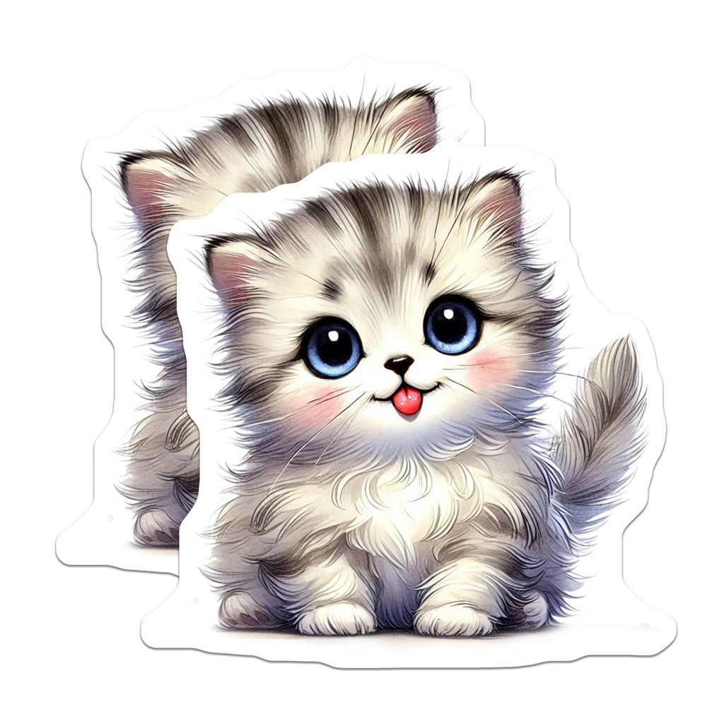 (2 Pack) Cute Kitten Magnets - Anime Cat - Refrigerator Magnets - 5" On Longest Side - Premium Magnet - for Cars, Refrigerators, Toolboxes, Lockers - Made in USA - MAG14591