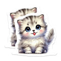 (2 Pack) Cute Kitten Magnets - Anime Cat - Refrigerator Magnets - 5" On Longest Side - Premium Magnet - for Cars, Refrigerators, Toolboxes, Lockers - Made in USA - MAG14591