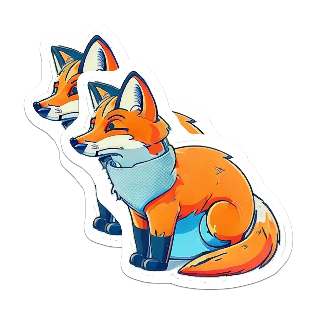(2 Pack) Cute Fox Magnets - Bandana Animal Decor - Woodland Forest Fox Accessory - 5 Inches On Longest Side - Thick Durable Magnet - Made in USA - MAG22243