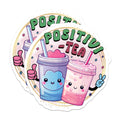 (2 Pack) Positive Tea Magnets - Kawaii Boba Drink Decor - Cute Affirmation Fridge Magnets - Aesthetic Locker Accessories - 5 Inches On Longest Side - Thick Durable Magnet - Made in USA - MAG36090