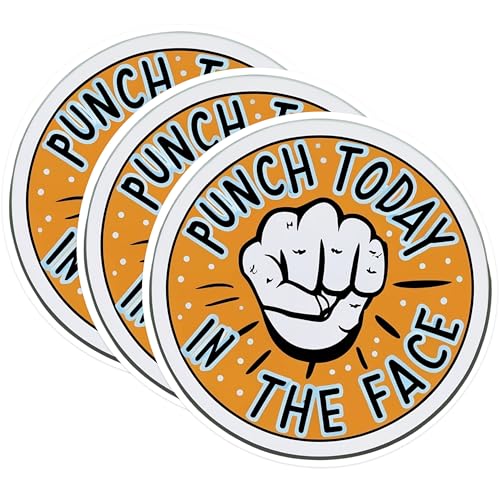 (3 Pack) Punch Today Decals - Motivational Stickers - Laptop Decals - 3 Inches On Longest Side - Easy Peel & Apply - Made in USA - 3MCS0559