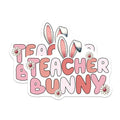 (2 Pack) Teacher Bunny Stickers - Cute Bunny Ears - Teacher Appreciation - 5" On Longest Side - Sticks to Smooth Flat Surfaces - Made in USA - BMCS8143