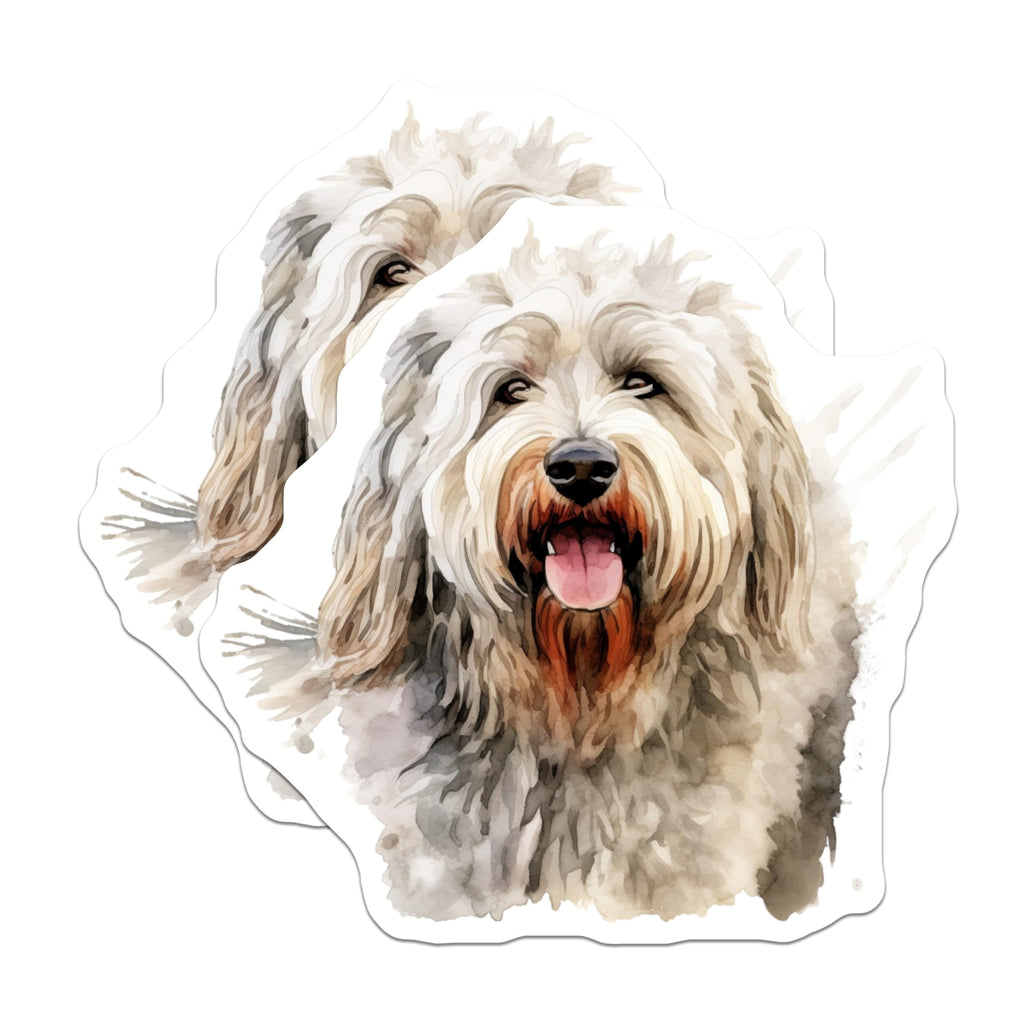 (2 Pack) Shaggy Dog Magnets - Watercolor Animal Art - Dog Lover Decor - 5 Inches On Longest Side - Thick Durable Magnet - Made in USA - MAG24593
