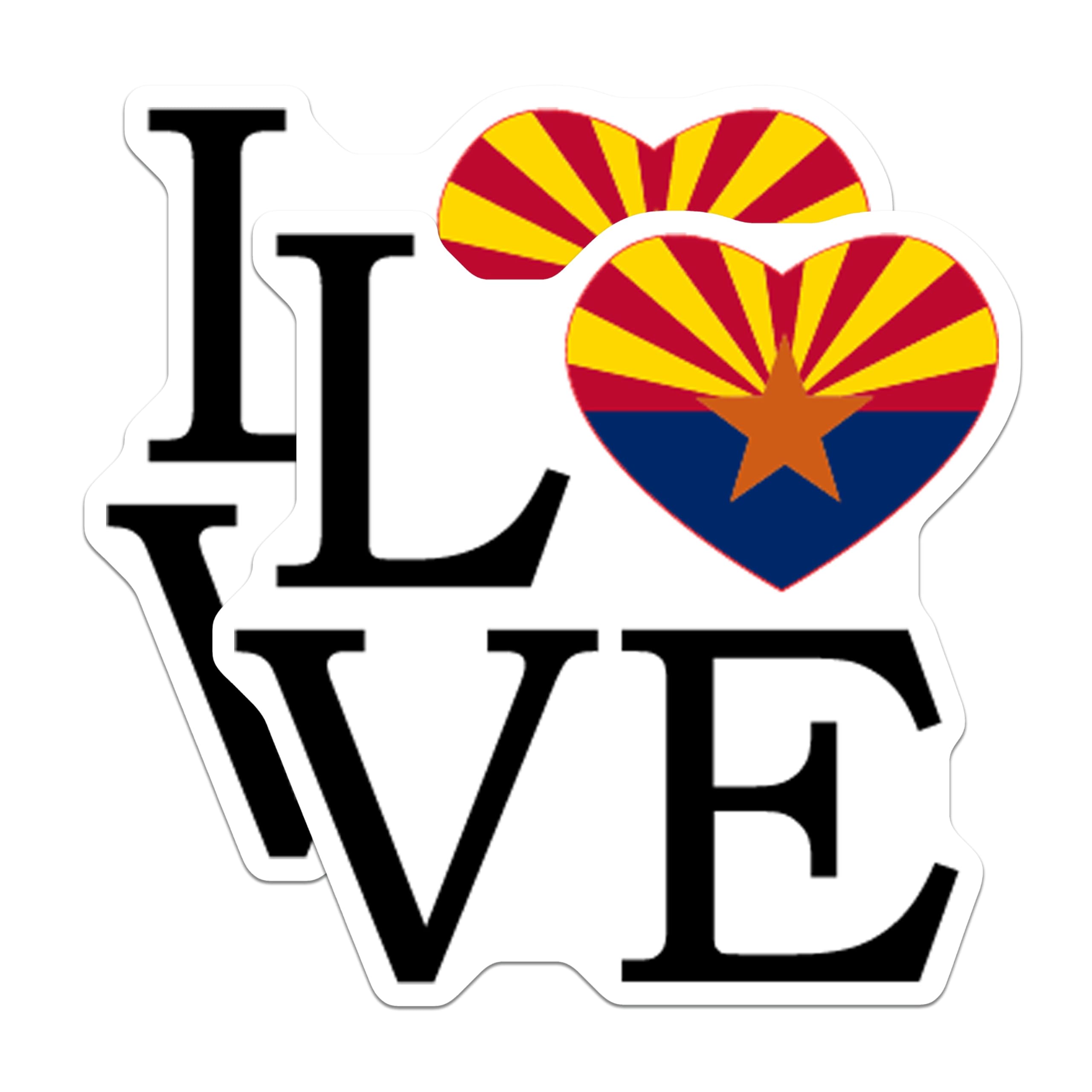 (2 Pack) Arizona Love Magnets - State Pride Decor - Arizona Souvenir Magnets - 5" On Longest Side - Premium Magnet - for Cars, Refrigerators, Toolboxes, Lockers - Made in USA - MAG18605