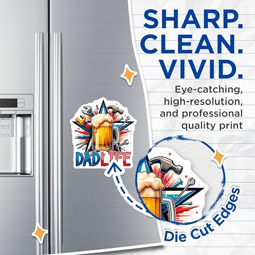 (2 Pack) Dad Life Magnets - 5" On Longest Side - for Cars, Fridges, Toolboxes - Made in USA - MAG7464
