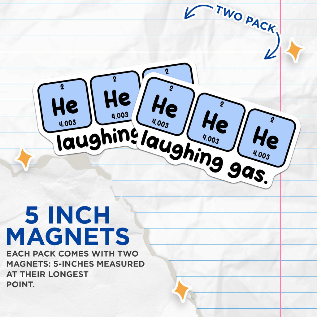 (2 Pack) Chemistry Humor Magnets - Science Joke - 5" On Longest Side - for Cars, Fridges, Toolboxes - Made in USA - MAG8025