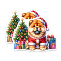 (2 Pack) Christmas Dog Magnets - Santa Chow Chow - Festive Holiday Pet Refrigerator Decor - 5 Inches On Longest Side - Thick Durable Magnet - Made in USA - MAG30882