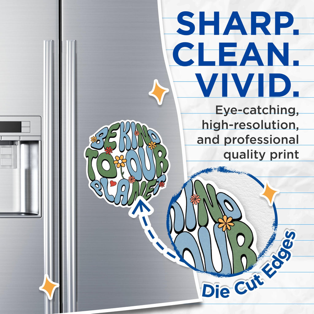 (2 Pack) Be Kind to The Planet Magnets - Earth Friendly Decor Magnets - Motivational Quote Magnets for Fridge or Office- 5" On Longest Side - for Fridges, Toolboxes, Cars - Made in USA - MAG3026